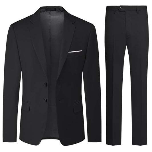 Allthemen Mens Suits 2 Piece Regular Fit Wedding Dress Suit Two Buttons Business Suit Blazer Trousers