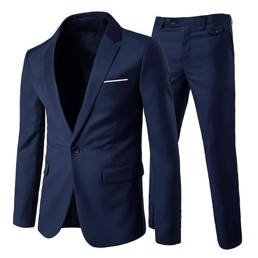 Allthemen Mens Suits 2 Piece Slim Fit Wedding Dress Suit One Button Business Suit Blazer Jackets Trousers