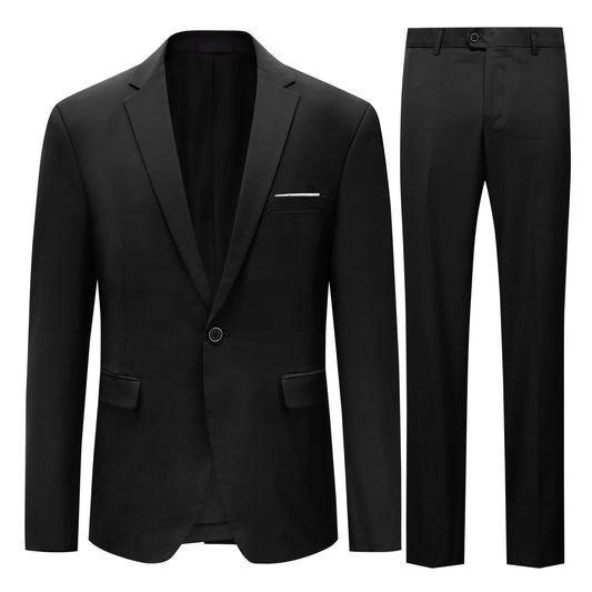 Allthemen Mens Slim Fit 2 Piece Suit Business Casual Jacket & Trousers Available