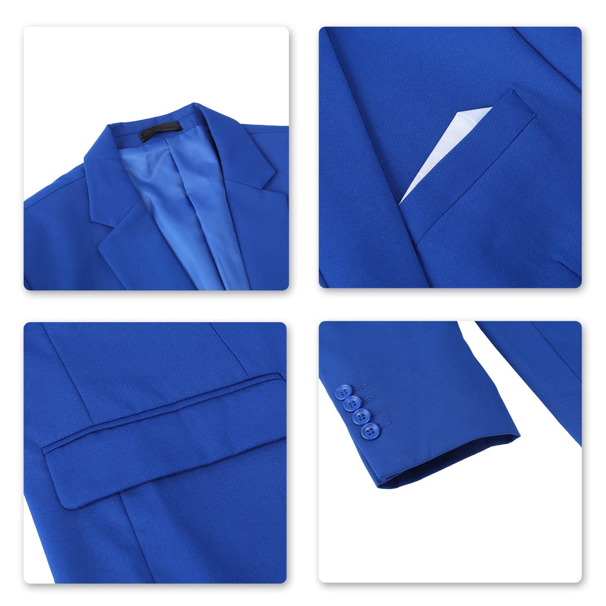 ecomlystyle Men's 3 Piece Suit - Formal Business Slim Fit Blazer, Waistcoat & Pants