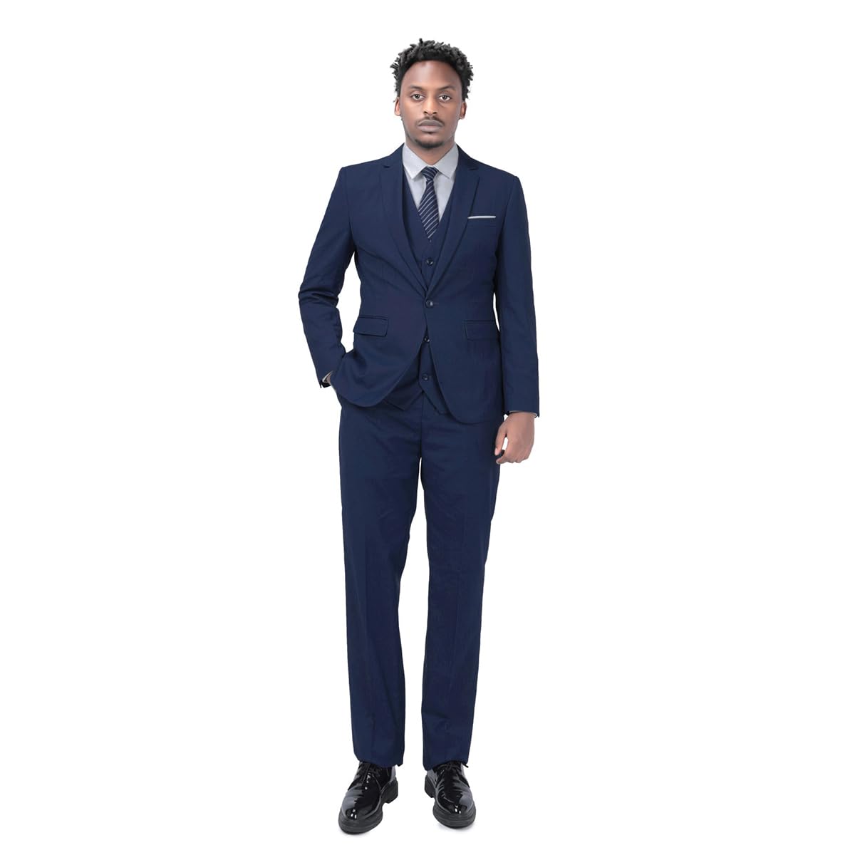 YOUTHUP Mens 3 Piece Suit 1 Button Slim Fit Business Wedding Tuxedo Suits Blazer Waistcoat and Pants