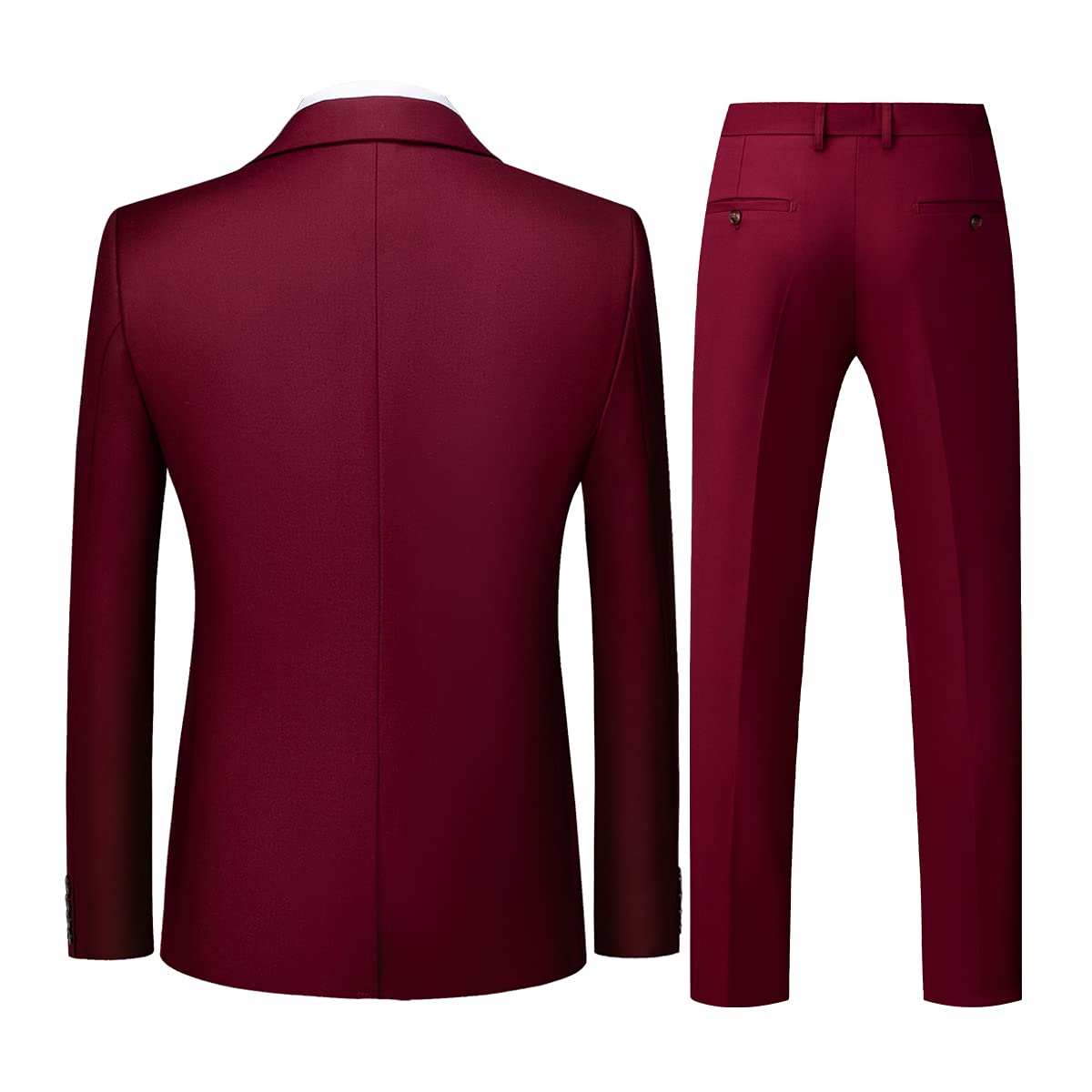 Men Suits 3 Piece Slim Fit Single Breasted One Button Tuxedo Suit Blazer Waistcoat Trousers Set