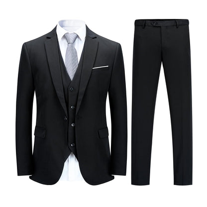 YOUTHUP Mens 3 Piece Suit 1 Button Slim Fit Business Wedding Tuxedo Suits Blazer Waistcoat and Pants