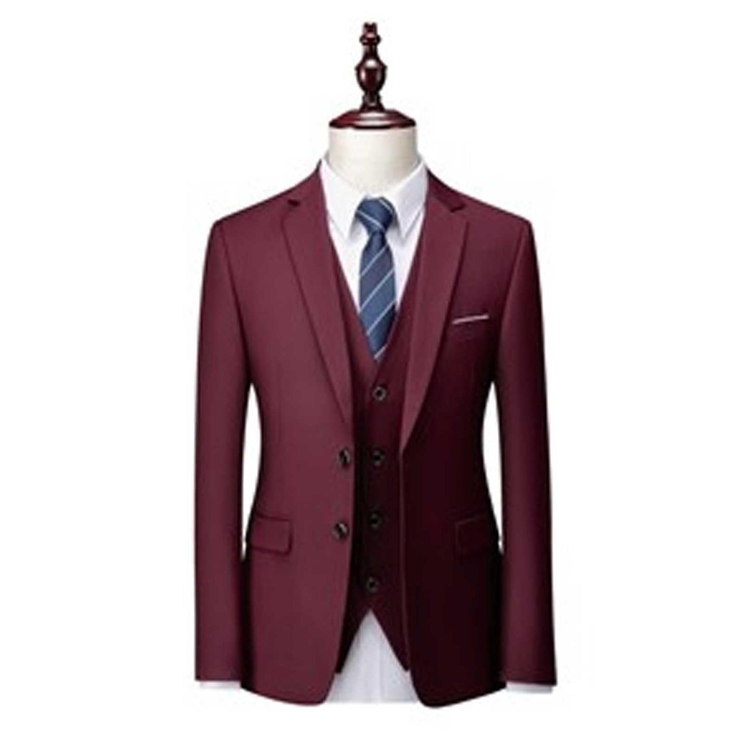 EcomlyStyle Men's 2 Piece Slim Fit Suit - Wedding Tuxedo Set with Jacket and Pants