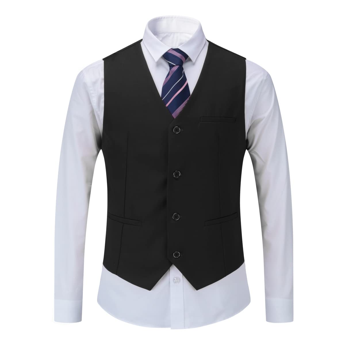 ecomlystyle Men's 3 Piece Suit - Formal Business Slim Fit Blazer, Waistcoat & Pants