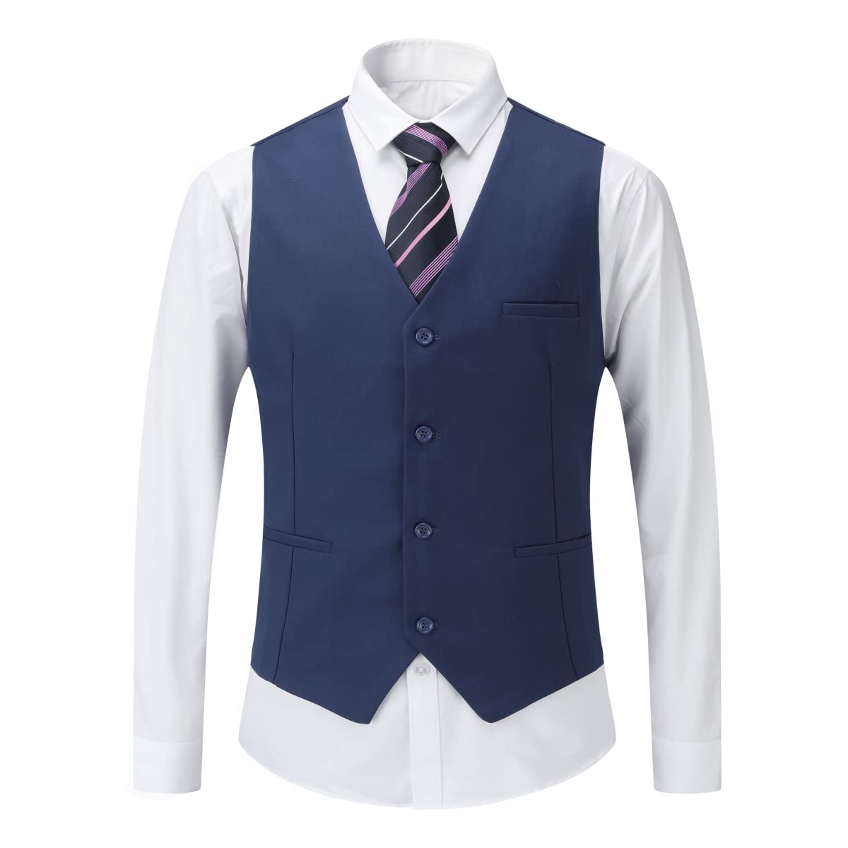 ecomlystyle Men's 3 Piece Suit - Formal Business Slim Fit Blazer, Waistcoat & Pants