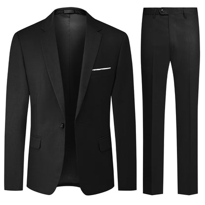 Allthemen Mens Suits 2 Piece Regular Fit Wedding Dress Suit One Button Business Suit