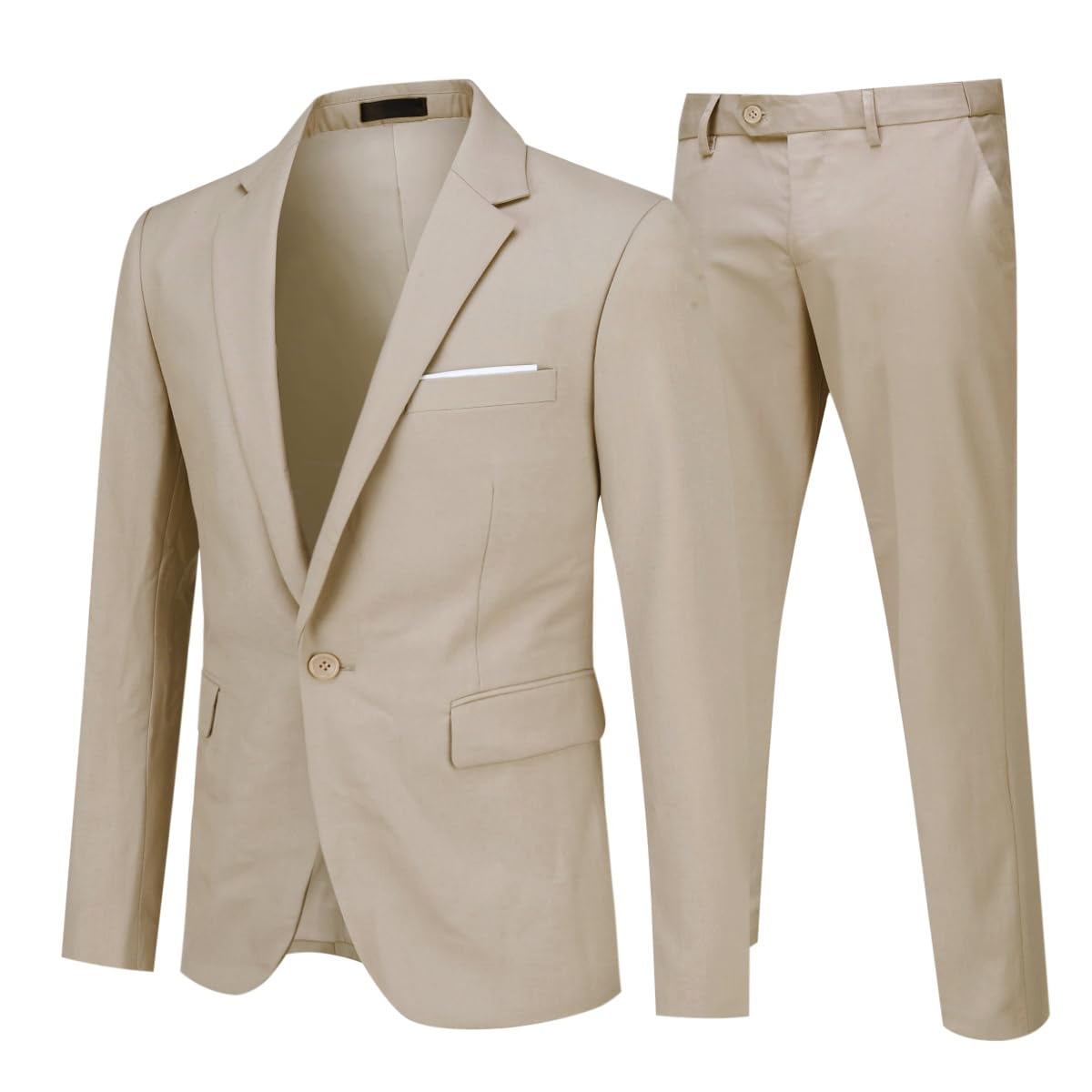 Allthemen Mens Suits 2 Piece Slim Fit Wedding Dress Suit One Button Business Suit Blazer Jackets Trousers