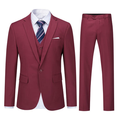 ecomlystyle Men's 3 Piece Suit - Formal Business Slim Fit Blazer, Waistcoat & Pants