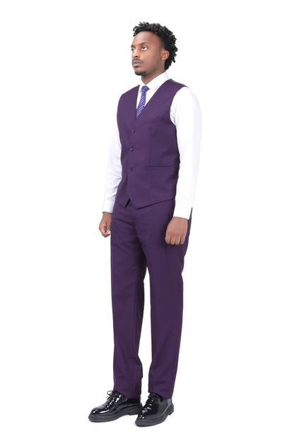 YOUTHUP Mens 3 Piece Suit 1 Button Slim Fit Business Wedding Tuxedo Suits Blazer Waistcoat and Pants