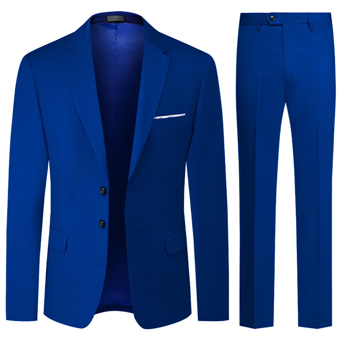Allthemen Mens Suits 2 Piece Regular Fit Wedding Dress Suit Two Buttons Business Suit Blazer Trousers