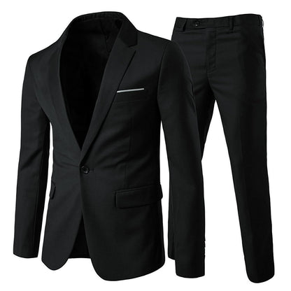 Allthemen Mens Suits 2 Piece Slim Fit Wedding Dress Suit One Button Business Suit Blazer Jackets Trousers