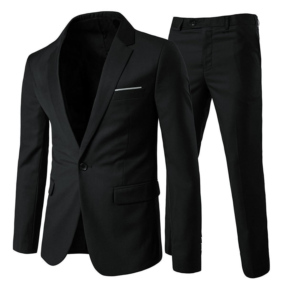 Allthemen Mens Suits 2 Piece Slim Fit Wedding Dress Suit One Button Business Suit Blazer Jackets Trousers