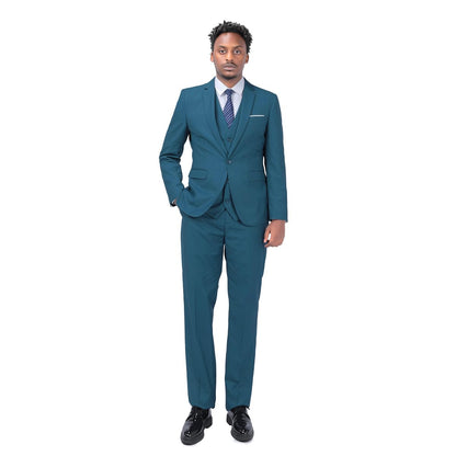 YOUTHUP Mens 3 Piece Suit 1 Button Slim Fit Business Wedding Tuxedo Suits Blazer Waistcoat and Pants