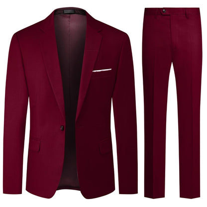Allthemen Mens Suits 2 Piece Regular Fit Wedding Dress Suit One Button Business Suit