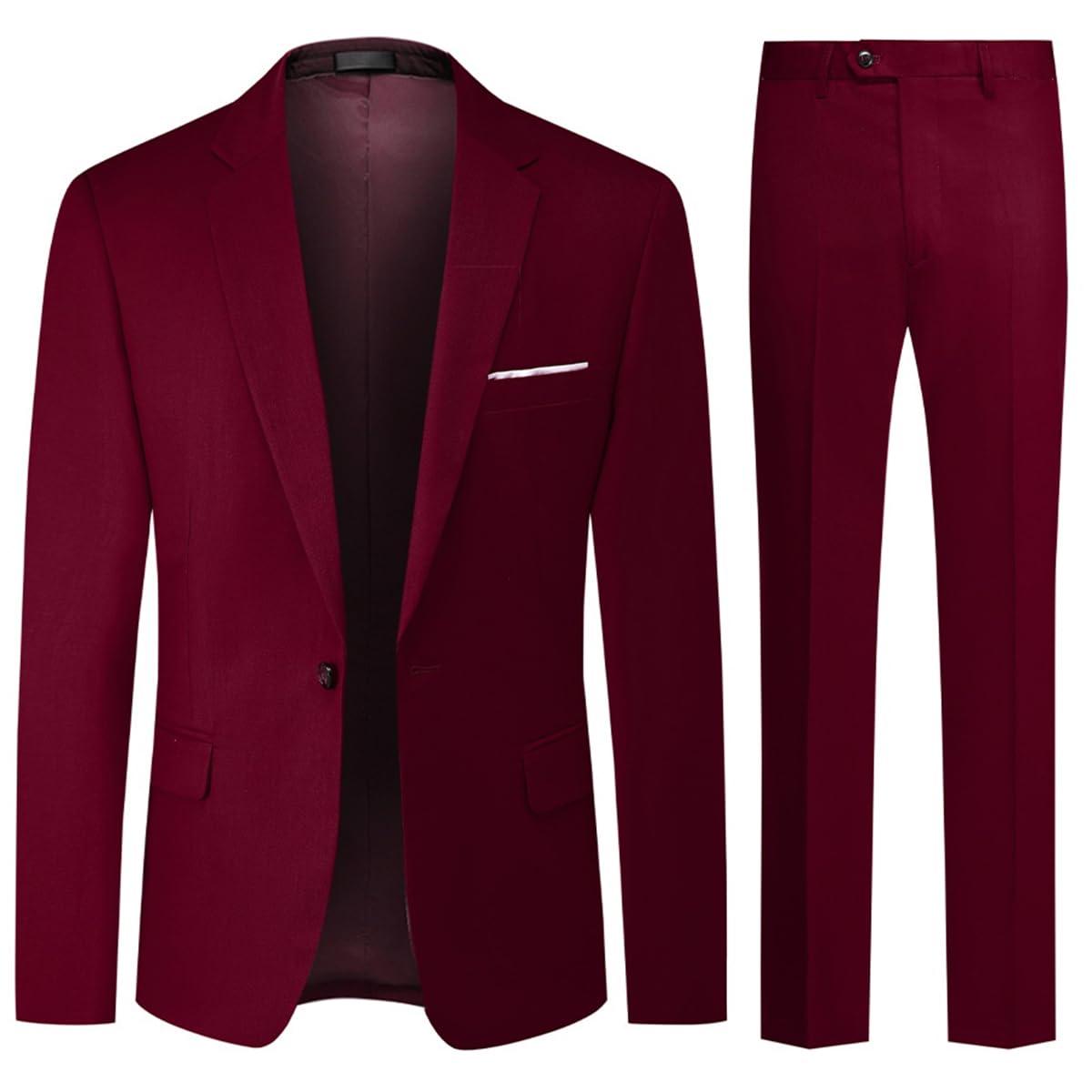 Allthemen Mens Suits 2 Piece Regular Fit Wedding Dress Suit One Button Business Suit