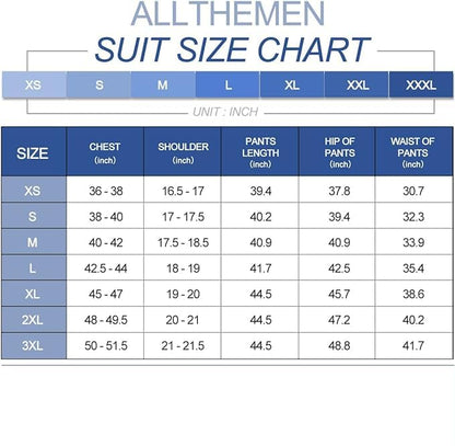 Allthemen Mens Suits 2 Piece Slim Fit Wedding Dress Suit One Button Business Suit Blazer Jackets Trousers