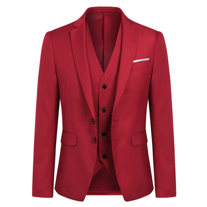 YOUTHUP Mens Slim Fit 3 Piece Suit 2 Button Business Wedding Suits Tuxedo Blazer Waistcoat Trousers