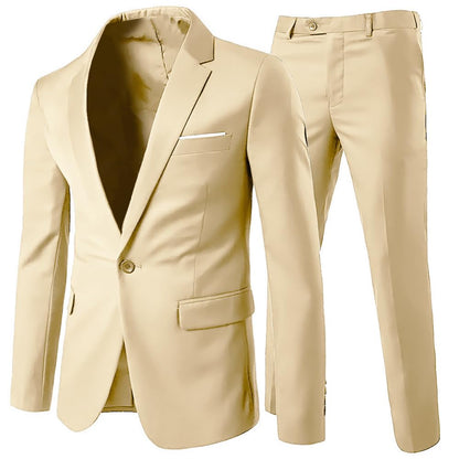 Allthemen Mens Suits 2 Piece Slim Fit Wedding Dress Suit One Button Business Suit Blazer Jackets Trousers