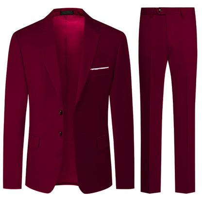 Allthemen Mens Suits 2 Piece Regular Fit Wedding Dress Suit Two Buttons Business Suit Blazer Trousers