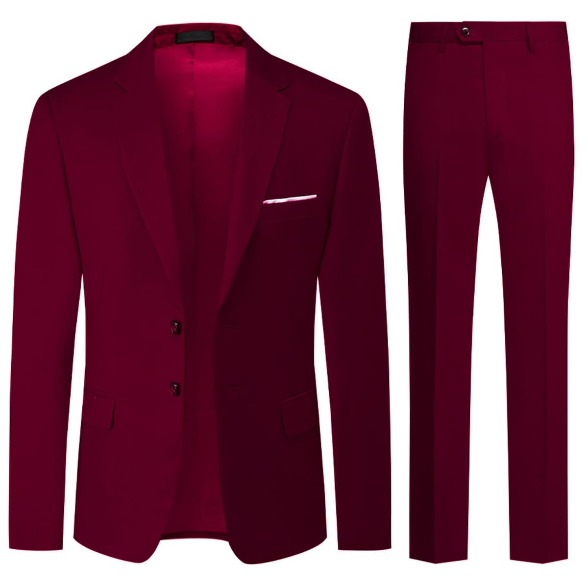 Allthemen Mens Suits 2 Piece Regular Fit Wedding Dress Suit Two Buttons Business Suit Blazer Trousers