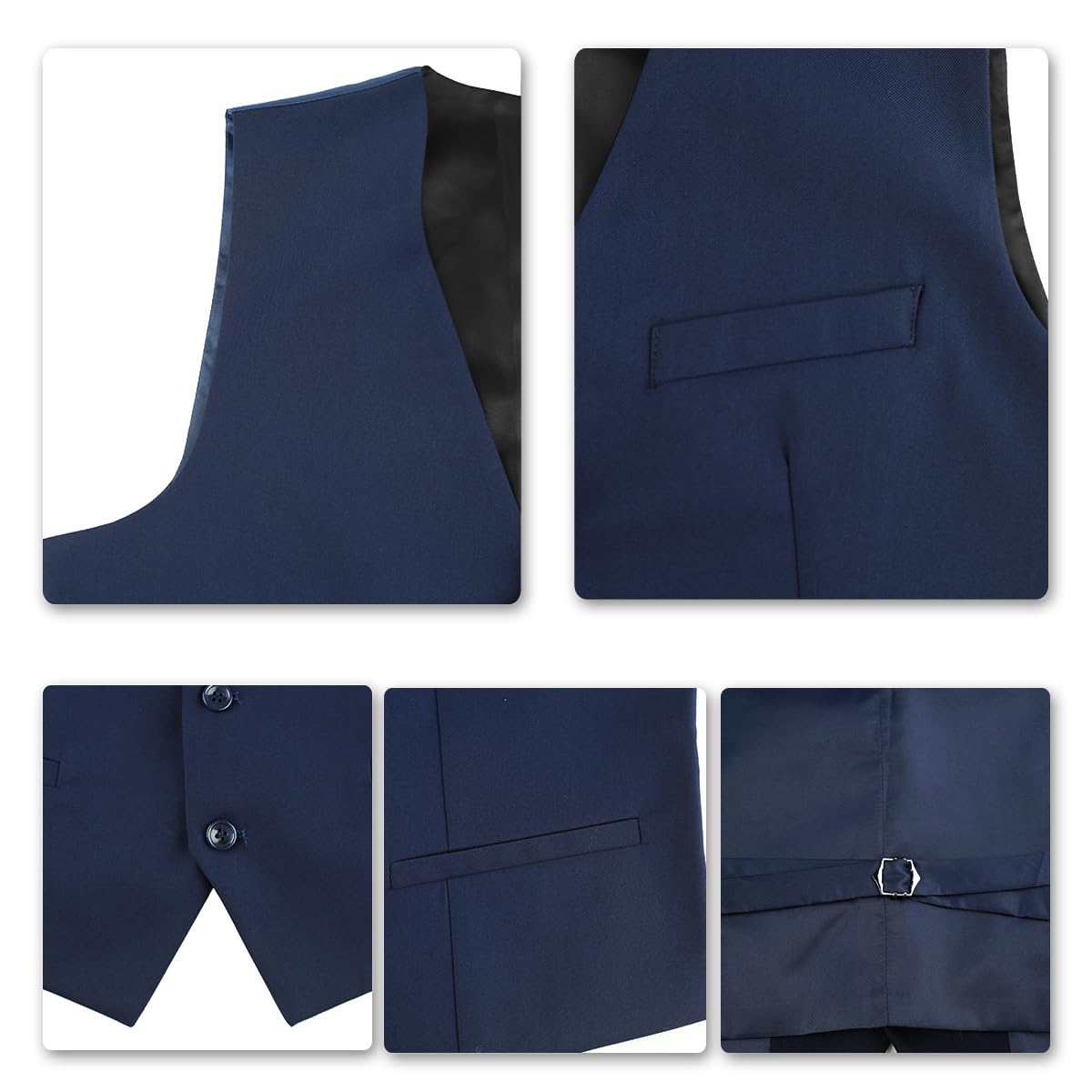 YOUTHUP Mens 3 Piece Suit 1 Button Slim Fit Business Wedding Tuxedo Suits Blazer Waistcoat and Pants