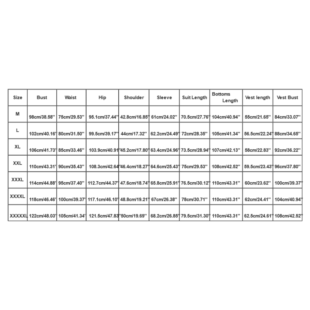 Big and Tall Mens Classic Formal Suits 3 Piece Notch Lapel Two Button Blazer Jacket Slim Fit Vest Flat Front Dress Pants Solid Color Business Suit Sets for Party Prom Dinner Wedding
