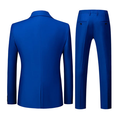 Men Suits 3 Piece Slim Fit Single Breasted One Button Tuxedo Suit Blazer Waistcoat Trousers Set