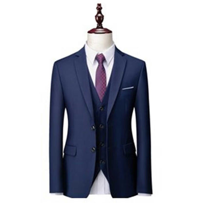 EcomlyStyle Men's 2 Piece Slim Fit Suit - Wedding Tuxedo Set with Jacket and Pants