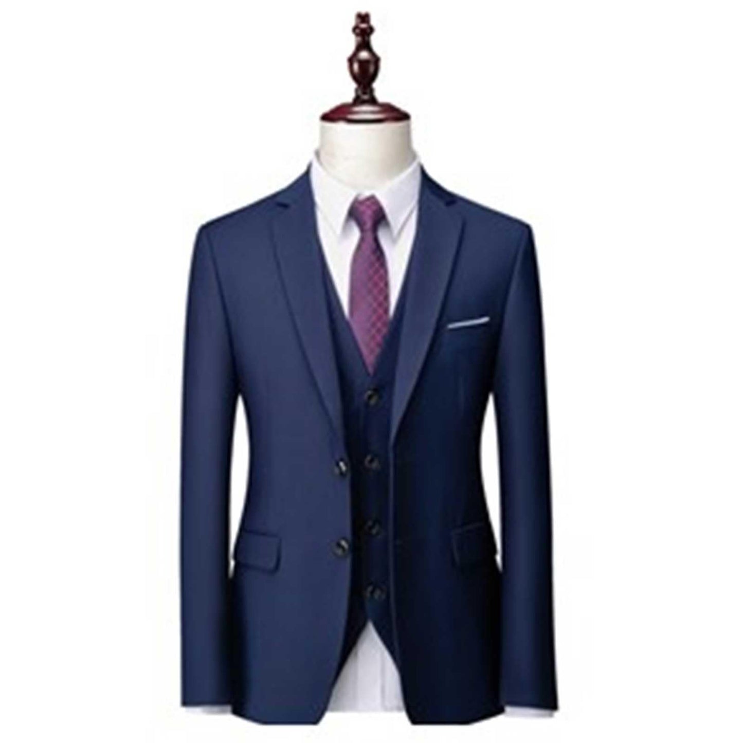 EcomlyStyle Men's 2 Piece Slim Fit Suit - Wedding Tuxedo Set with Jacket and Pants