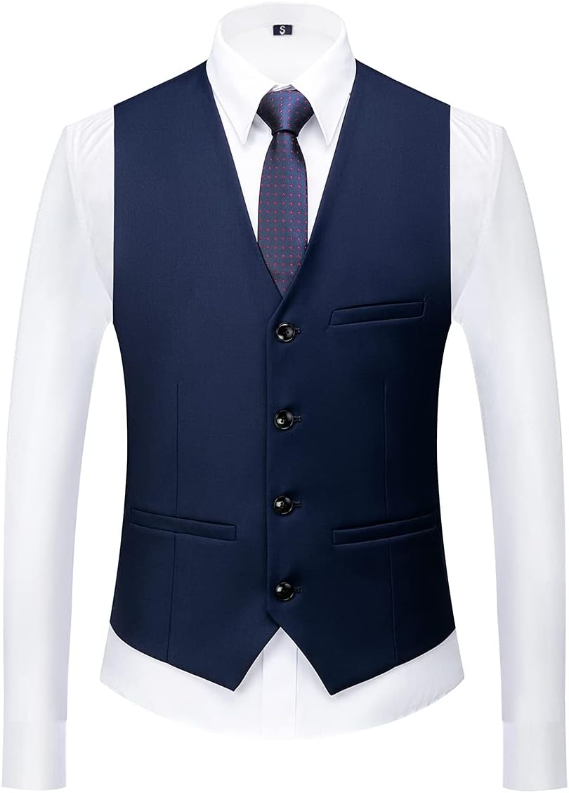 KUDORO Men Suits 3 Piece Slim Fit Single Breasted Two Buttons Wedding Business Tuxedo Suit Blazer Waistcoat Trousers