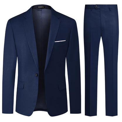 Allthemen Mens Suits 2 Piece Regular Fit Wedding Dress Suit One Button Business Suit