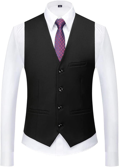 KUDORO Men Suits 3 Piece Slim Fit Single Breasted Two Buttons Wedding Business Tuxedo Suit Blazer Waistcoat Trousers