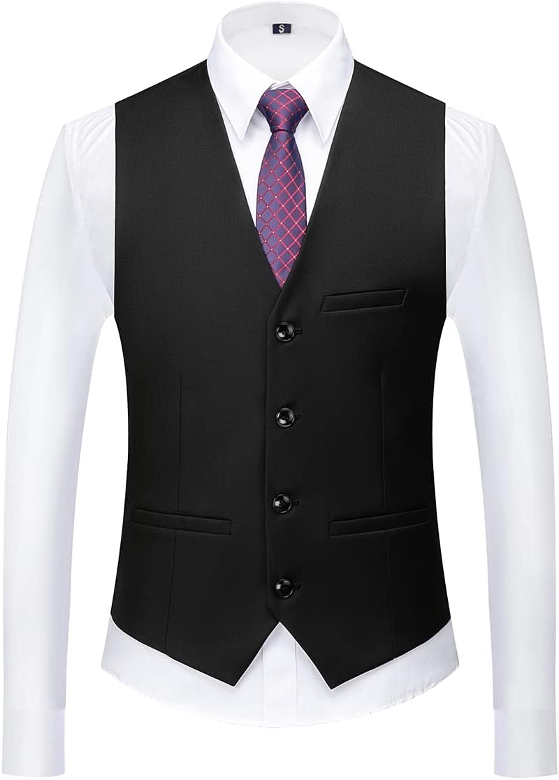 KUDORO Men Suits 3 Piece Slim Fit Single Breasted Two Buttons Wedding Business Tuxedo Suit Blazer Waistcoat Trousers