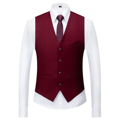 Men Suits 3 Piece Slim Fit Single Breasted One Button Tuxedo Suit Blazer Waistcoat Trousers Set