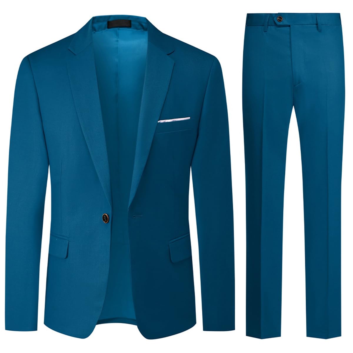 Allthemen Mens Suits 2 Piece Regular Fit Wedding Dress Suit One Button Business Suit