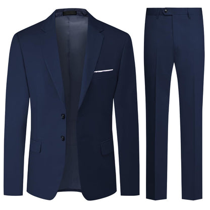 Allthemen Mens Suits 2 Piece Regular Fit Wedding Dress Suit Two Buttons Business Suit Blazer Trousers