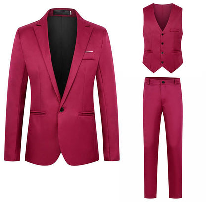 Big and Tall Mens Classic Formal Suits 3 Piece Notch Lapel Two Button Blazer Jacket Slim Fit Vest Flat Front Dress Pants Solid Color Business Suit Sets for Party Prom Dinner Wedding