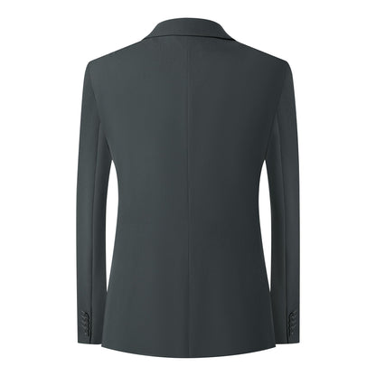 Allthemen Mens 3 Piece Suit 1 Button Business Solid Color Stretch Tuxedo Blazer Waistcoat Trousers