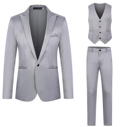 Big and Tall Mens Classic Formal Suits 3 Piece Notch Lapel Two Button Blazer Jacket Slim Fit Vest Flat Front Dress Pants Solid Color Business Suit Sets for Party Prom Dinner Wedding