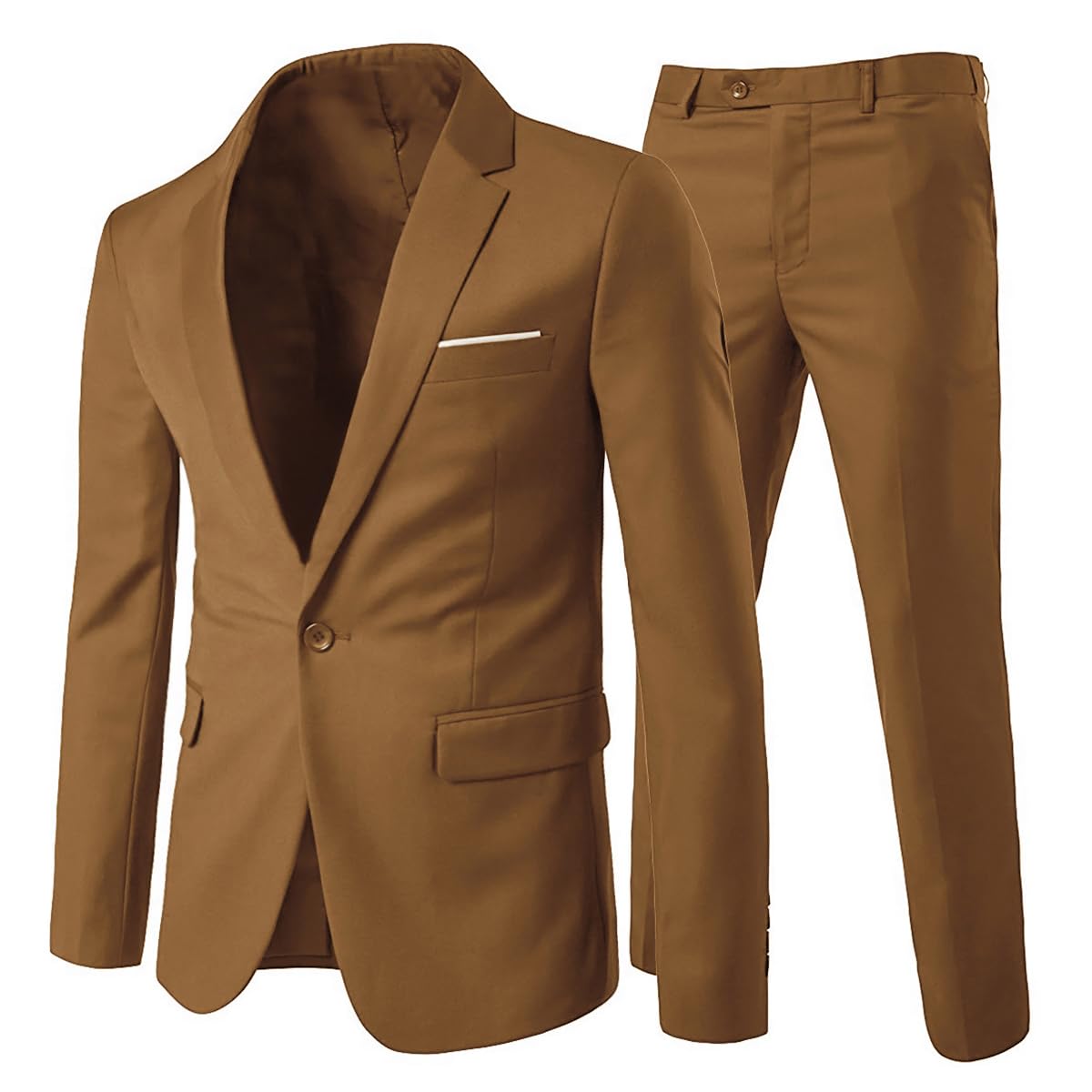 Allthemen Mens Suits 2 Piece Slim Fit Wedding Dress Suit One Button Business Suit Blazer Jackets Trousers