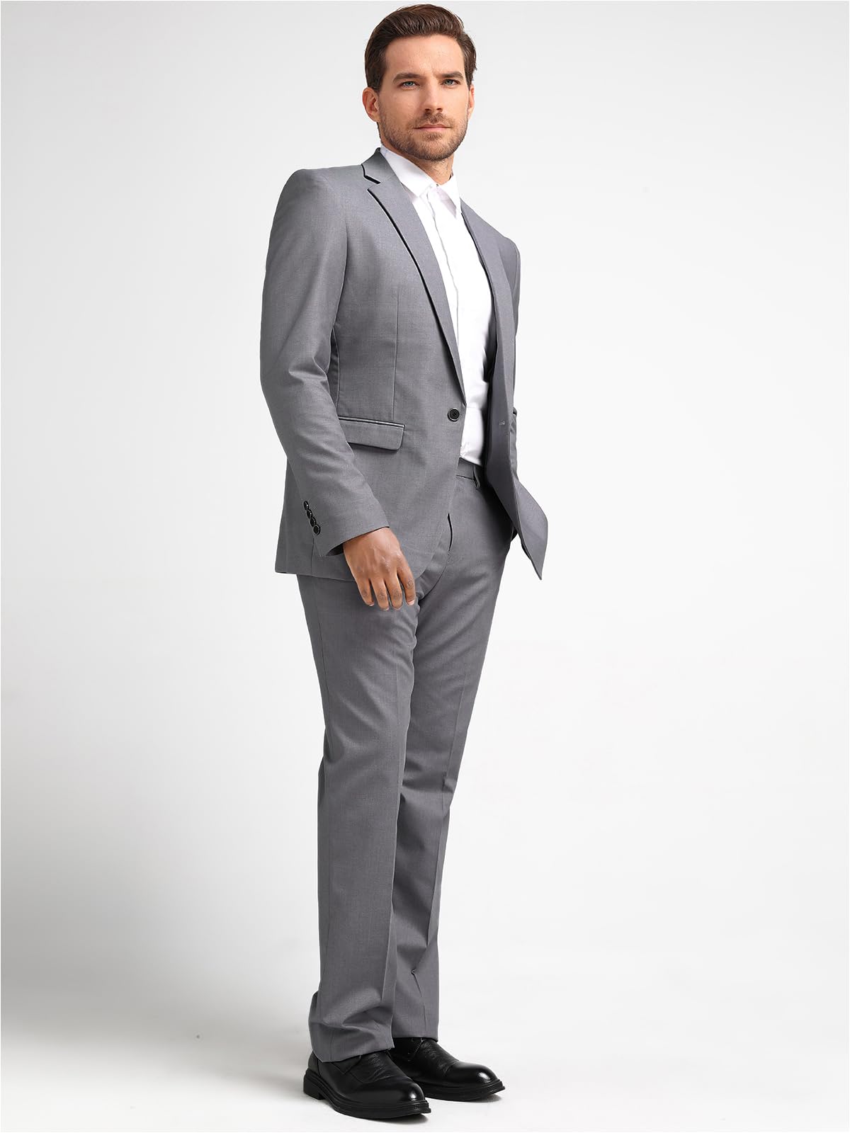 Allthemen Mens Slim Fit 2 Piece Suit Business Casual Jacket & Trousers Available