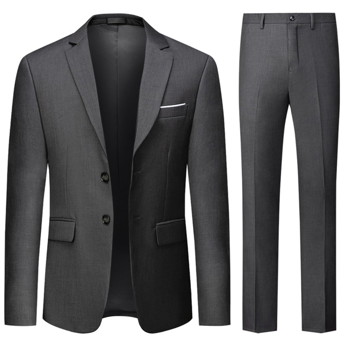 Allthemen Mens Suits 2 Piece Regular Fit Wedding Dress Suit Two Buttons Business Suit Blazer Trousers