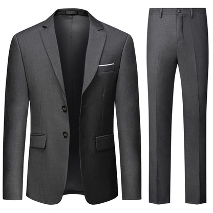 Allthemen Mens Suits 2 Piece Regular Fit Wedding Dress Suit Two Buttons Business Suit Blazer Trousers