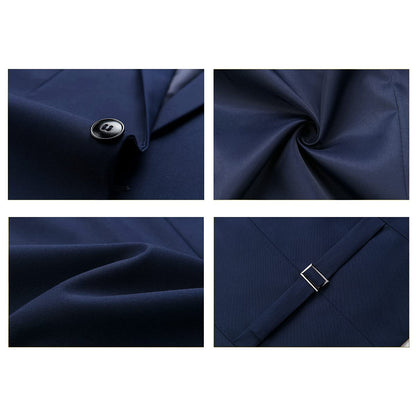 Men Suits 3 Piece Slim Fit Single Breasted One Button Tuxedo Suit Blazer Waistcoat Trousers Set