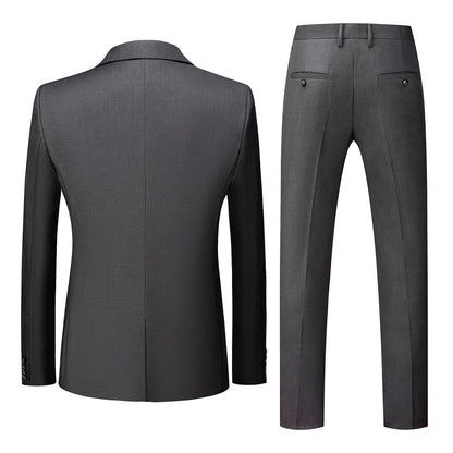 Allthemen Mens Suits 2 Piece Regular Fit Wedding Dress Suit One Button Business Suit
