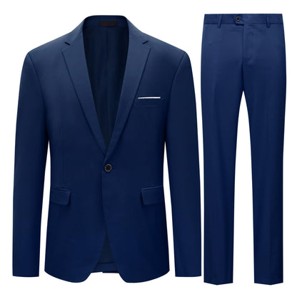 Allthemen Mens Slim Fit 2 Piece Suit Business Casual Jacket & Trousers Available