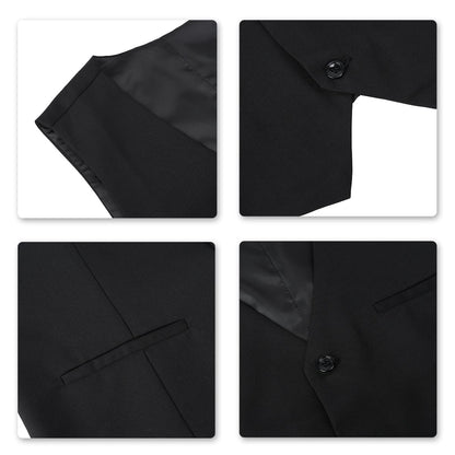 ecomlystyle Men's 3 Piece Suit - Formal Business Slim Fit Blazer, Waistcoat & Pants