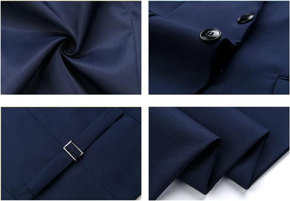 KUDORO Men Suits 3 Piece Slim Fit Single Breasted Two Buttons Wedding Business Tuxedo Suit Blazer Waistcoat Trousers
