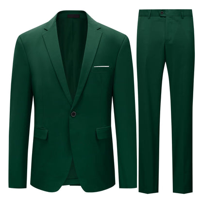 Allthemen Mens Slim Fit 2 Piece Suit Business Casual Jacket & Trousers Available